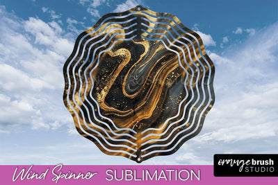 Marble Wind Spinner - Marble Texture Spinner Sublimation Sublimation OrangeBrushStudio 