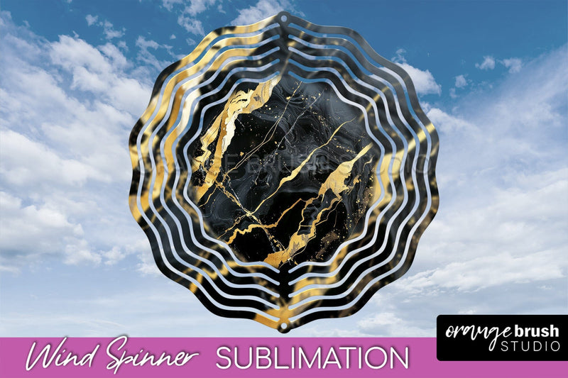 Marble Wind Spinner - Marble Texture Spinner Sublimation Sublimation OrangeBrushStudio 