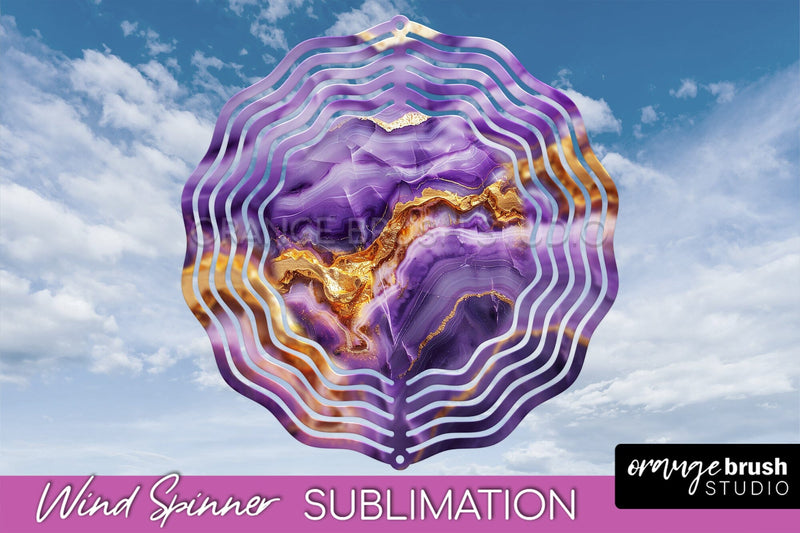 Marble Wind Spinner - Marble Texture Spinner Sublimation Sublimation OrangeBrushStudio 