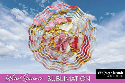 Marble Wind Spinner - Marble Texture Spinner Sublimation Sublimation OrangeBrushStudio 