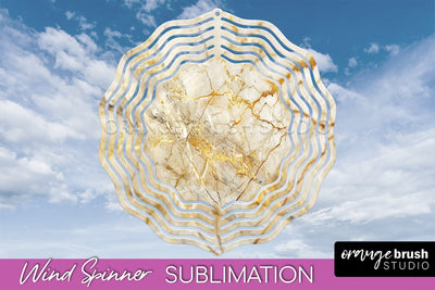 Marble Wind Spinner - Marble Texture Spinner Sublimation Sublimation OrangeBrushStudio 
