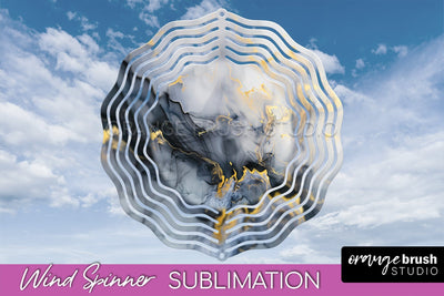 Marble Wind Spinner - Marble Texture Spinner Sublimation Sublimation OrangeBrushStudio 