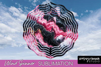 Marble Wind Spinner - Marble Texture Spinner Sublimation Sublimation OrangeBrushStudio 