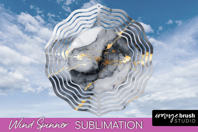 Marble Wind Spinner - Marble Texture Spinner Sublimation Sublimation OrangeBrushStudio 
