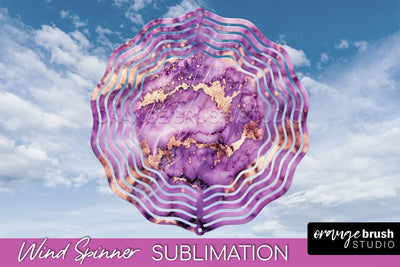 Marble Wind Spinner - Marble Texture Spinner Sublimation Sublimation OrangeBrushStudio 