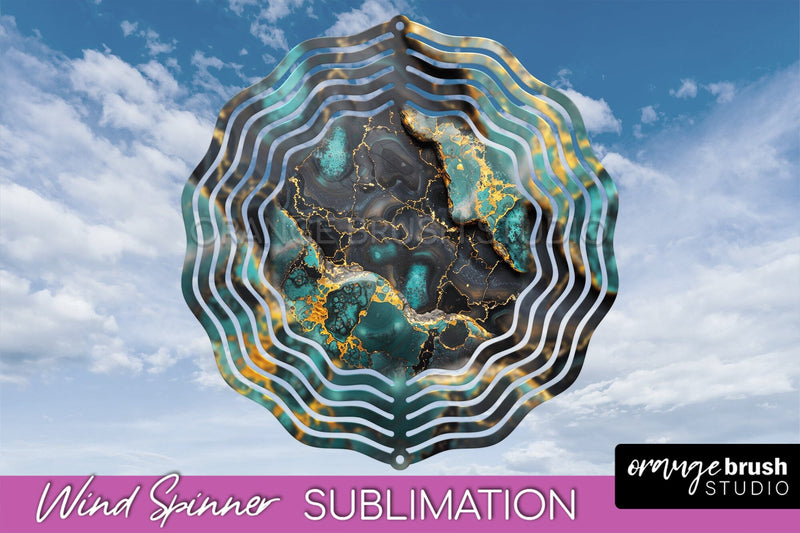 Marble Wind Spinner - Marble Texture Spinner Sublimation Sublimation OrangeBrushStudio 