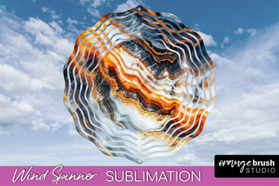 Marble Wind Spinner - Marble Texture Spinner Sublimation Sublimation OrangeBrushStudio 