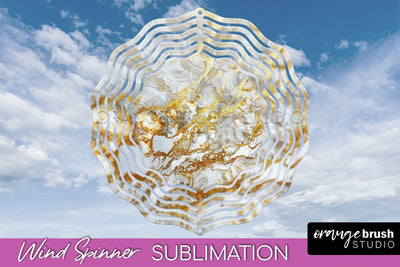 Marble Wind Spinner - Marble Texture Spinner Sublimation Sublimation OrangeBrushStudio 