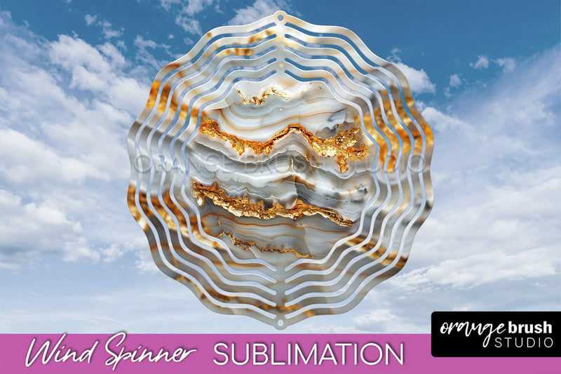Marble Wind Spinner - Marble Texture Spinner Sublimation Sublimation OrangeBrushStudio 