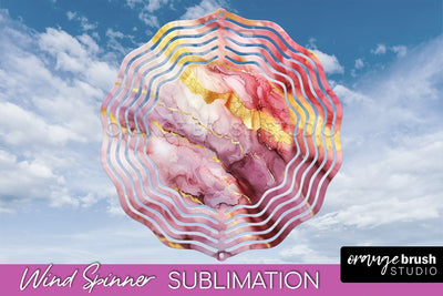 Marble Wind Spinner - Marble Texture Spinner Sublimation Sublimation OrangeBrushStudio 