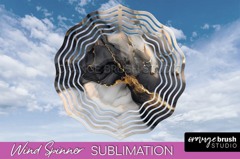 Marble Wind Spinner - Marble Texture Spinner Sublimation Sublimation OrangeBrushStudio 