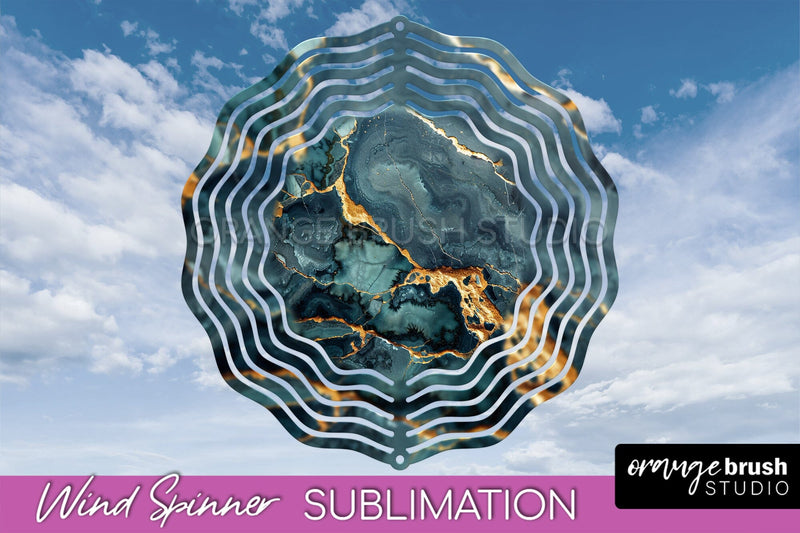 Marble Wind Spinner - Marble Texture Spinner Sublimation Sublimation OrangeBrushStudio 