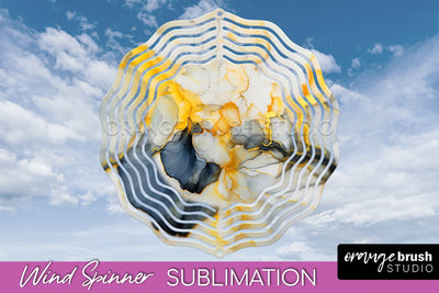 Marble Wind Spinner - Marble Texture Spinner Sublimation Sublimation OrangeBrushStudio 