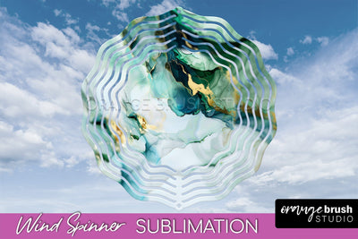 Marble Wind Spinner - Marble Texture Spinner Sublimation Sublimation OrangeBrushStudio 