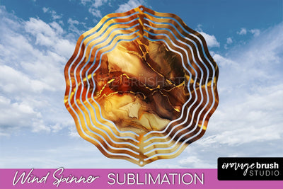 Marble Wind Spinner - Marble Texture Spinner Sublimation Sublimation OrangeBrushStudio 