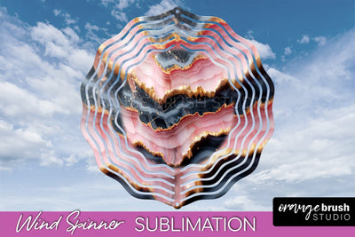 Marble Wind Spinner - Marble Texture Spinner Sublimation Sublimation OrangeBrushStudio 