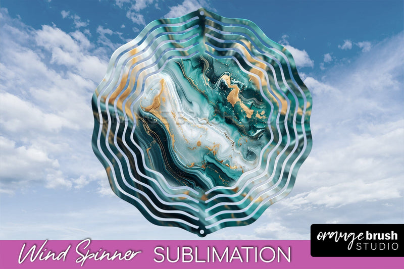 Marble Wind Spinner - Marble Texture Spinner Sublimation Sublimation OrangeBrushStudio 