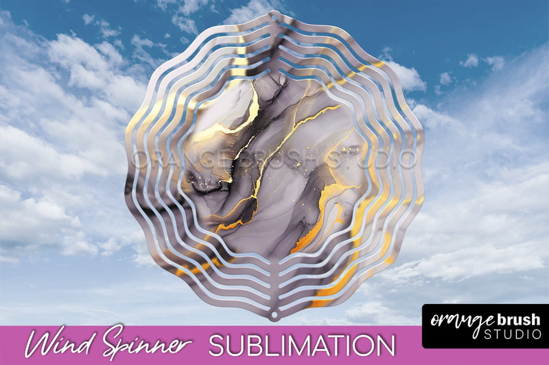 Marble Wind Spinner - Marble Texture Spinner Sublimation Sublimation OrangeBrushStudio 