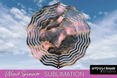 Marble Wind Spinner - Marble Texture Spinner Sublimation Sublimation OrangeBrushStudio 
