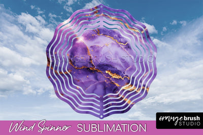 Marble Wind Spinner - Marble Texture Spinner Sublimation Sublimation OrangeBrushStudio 