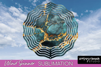 Marble Wind Spinner - Marble Texture Spinner Sublimation Sublimation OrangeBrushStudio 