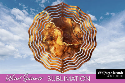 Marble Wind Spinner - Marble Texture Spinner Sublimation Sublimation OrangeBrushStudio 