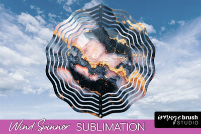 Marble Wind Spinner - Marble Texture Spinner Sublimation Sublimation OrangeBrushStudio 