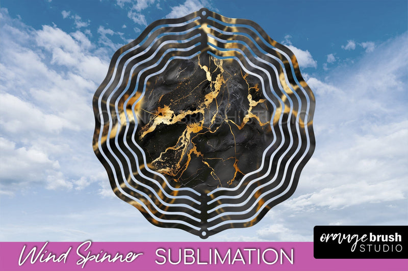 Marble Wind Spinner - Marble Texture Spinner Sublimation Sublimation OrangeBrushStudio 