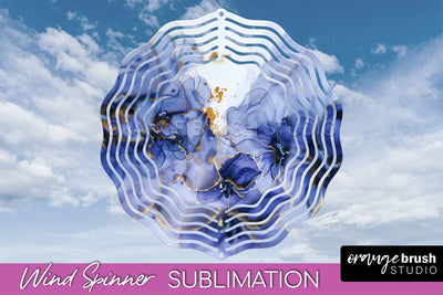 Marble Wind Spinner - Marble Texture Spinner Sublimation Sublimation OrangeBrushStudio 