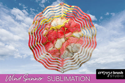 Marble Wind Spinner - Marble Texture Spinner Sublimation Sublimation OrangeBrushStudio 