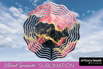 Marble Wind Spinner - Marble Texture Spinner Sublimation Sublimation OrangeBrushStudio 