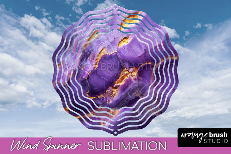 Marble Wind Spinner - Marble Texture Spinner Sublimation Sublimation OrangeBrushStudio 