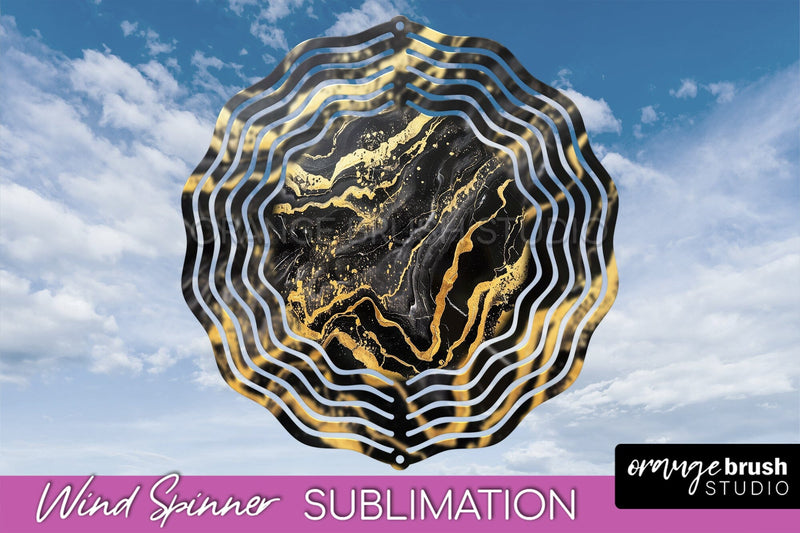 Marble Wind Spinner - Marble Texture Spinner Sublimation Sublimation OrangeBrushStudio 
