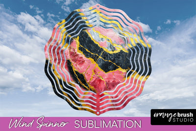 Marble Wind Spinner - Marble Texture Spinner Sublimation Sublimation OrangeBrushStudio 