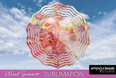 Marble Wind Spinner - Marble Texture Spinner Sublimation Sublimation OrangeBrushStudio 