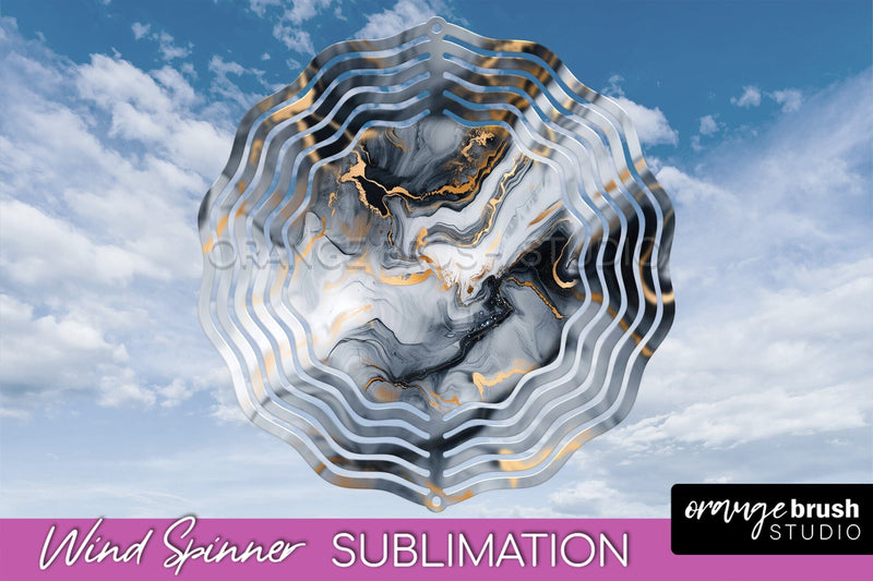Marble Wind Spinner - Marble Texture Spinner Sublimation Sublimation OrangeBrushStudio 