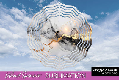 Marble Wind Spinner - Marble Texture Spinner Sublimation Sublimation OrangeBrushStudio 
