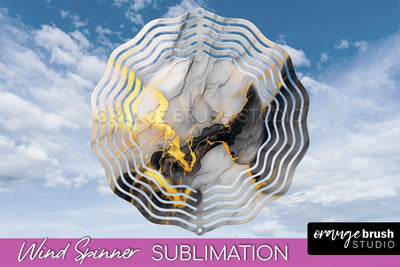 Marble Wind Spinner - Marble Texture Spinner Sublimation Sublimation OrangeBrushStudio 