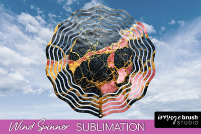 Marble Wind Spinner - Marble Texture Spinner Sublimation Sublimation OrangeBrushStudio 
