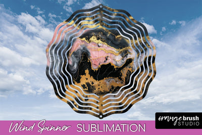 Marble Wind Spinner - Marble Texture Spinner Sublimation Sublimation OrangeBrushStudio 