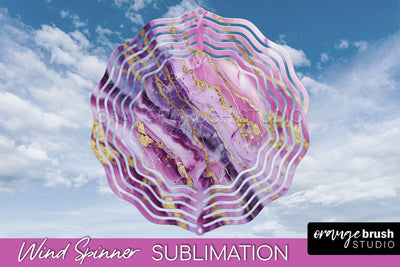 Marble Wind Spinner - Marble Texture Spinner Sublimation Sublimation OrangeBrushStudio 