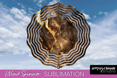 Marble Wind Spinner - Marble Texture Spinner Sublimation Sublimation OrangeBrushStudio 