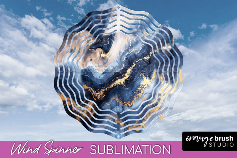 Marble Wind Spinner - Marble Texture Spinner Sublimation Sublimation OrangeBrushStudio 