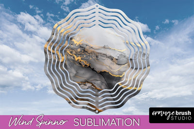 Marble Wind Spinner - Marble Texture Spinner Sublimation Sublimation OrangeBrushStudio 