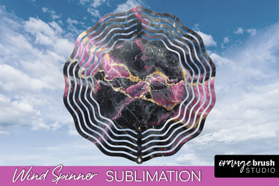 Marble Wind Spinner - Marble Texture Spinner Sublimation Sublimation OrangeBrushStudio 