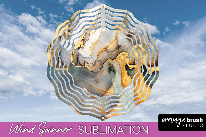 Marble Wind Spinner - Marble Texture Spinner Sublimation Sublimation OrangeBrushStudio 