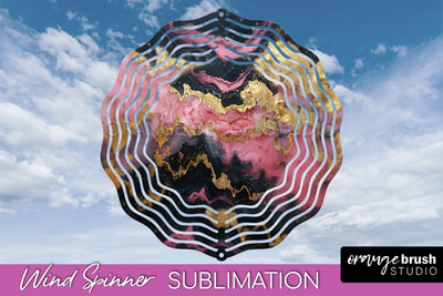 Marble Wind Spinner - Marble Texture Spinner Sublimation Sublimation OrangeBrushStudio 