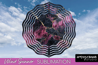 Marble Wind Spinner - Marble Texture Spinner Sublimation Sublimation OrangeBrushStudio 