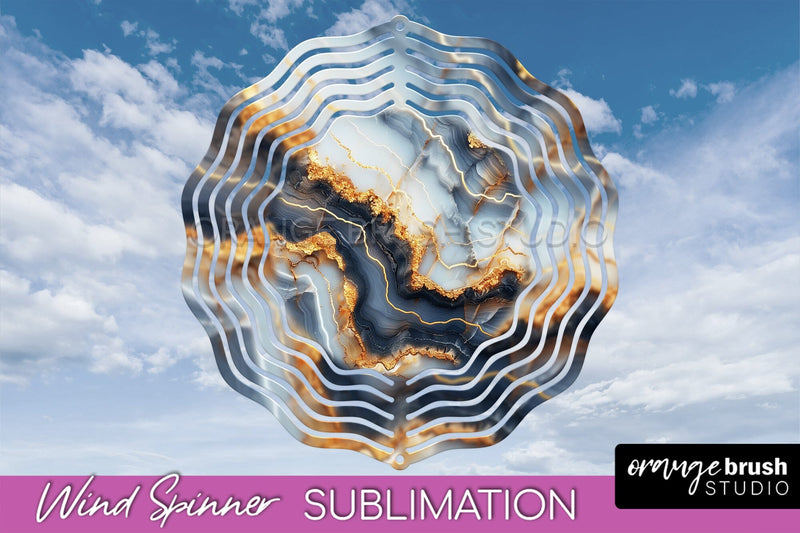 Marble Wind Spinner - Marble Texture Spinner Sublimation Sublimation OrangeBrushStudio 
