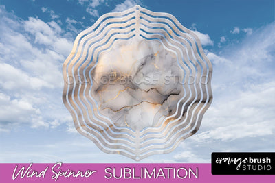 Marble Wind Spinner - Marble Texture Spinner Sublimation Sublimation OrangeBrushStudio 